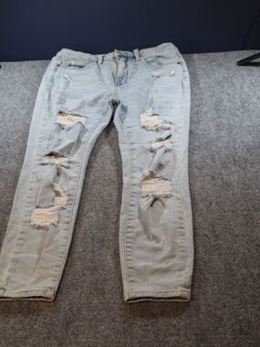 Judy Blue Light Wash Distressed Skinny Jeans Womens Size 30 Stretch Denim